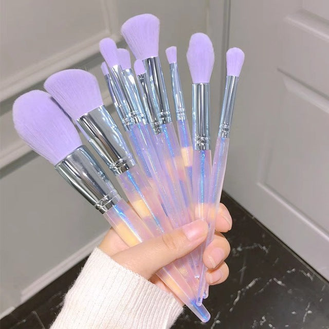 Purple Makeup Brush Set - WANDCESAY