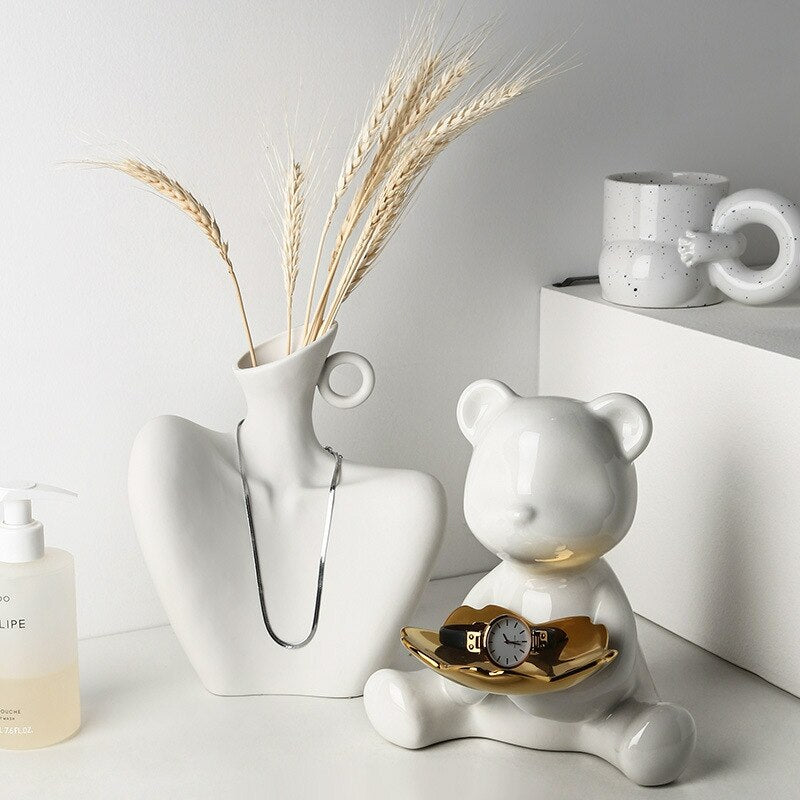 Home Décor Sculpture Ceramic Vase - WANDCESAY
